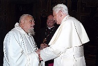 Brother Enzo at the audience with pope Benedict XVI